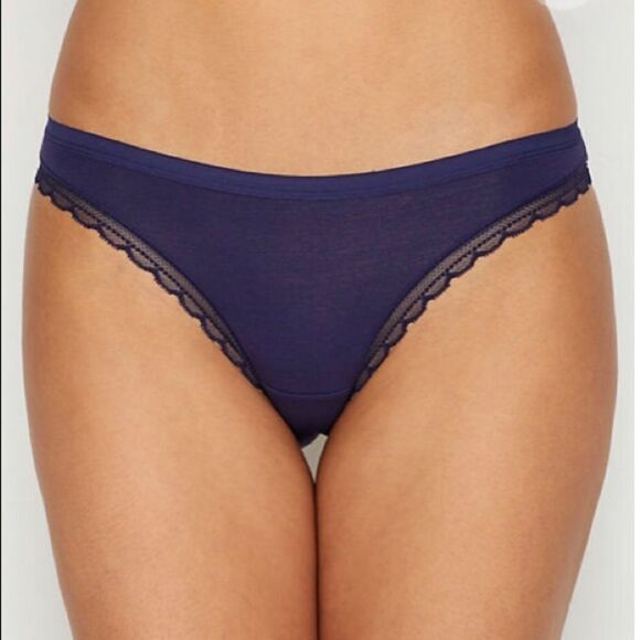 On  Gossamer Navy Cabana Cotton Bikini SzM - Picture 1 of 7